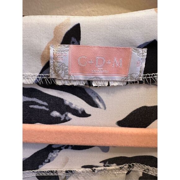 C+D+M Black and White Leopard Print Bell Sleeve Boho Top Size Small - Picture 2 of 5